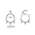 1PC Punk Spiked Septum Ring Nostril Piercing Surgical Steel Nose Clicker Segment Hinged Nose Rings Hoop 16G Cartilage Earring. 