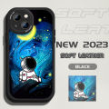 YYDS for iPhone 13 Mini Back Cover Starry Sky Astronaut Leather Phone Case Ultra Thin Soft Drop Protection Case.