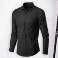 Autumn Shirt Chic Slim Fit Solid Color Casual Lapel Men Spring Shirt for Daily Wear Spring Shirt Men Shirt. 