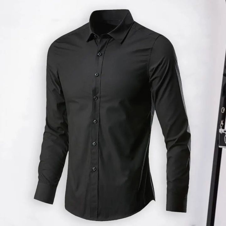 Autumn%20Shirt%20Chic%20Slim%20Fit%20Solid%20Color%20Casual%20Lapel%20Men%20Spring%20Shirt%20for%20Daily%20Wear%20Spring%20Shirt%20Men%20Shirt%20-%20Image%204