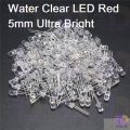 Water Clear LED Red 5mm Ultra Bright-50Pcs.