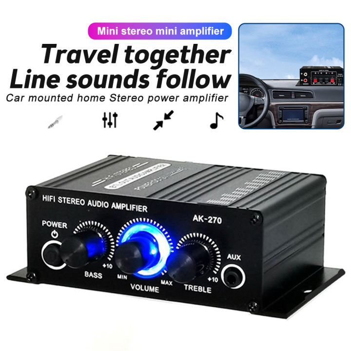 400W 12V Hifi Power Amplifier Stereo Home Car BASS Audio Amp