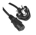Power Cord 3 pin or 2 pin Round Shape 1.5 Meter Power Extension Cord Cable Compatible with All Desktops, Monitors, lLCDs, printer, scnner, TV, scanner, black, One Cable.