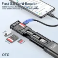 BUDI Multifunctional 9-in-1 SD Card Reader Data Cable USB 3.0 Type-C Phone and Computer Adapter. 