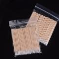 Nails Wood Cotton Swab Clean Sticks Bud Tip Wooden Cotton Head Manicure Detail Corrector Nail Polish Remover Art Tool. 