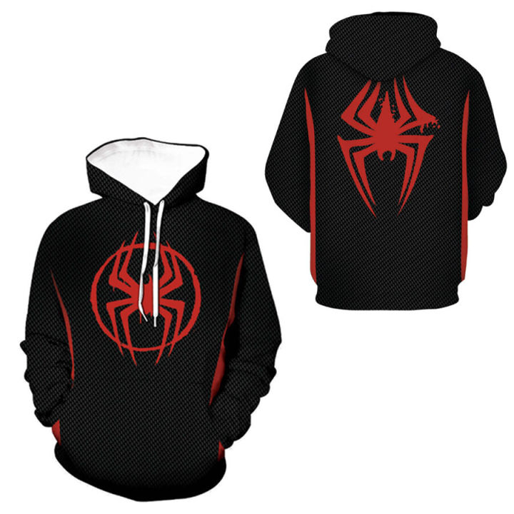 Spider-Man 2099 Miguel O'Hara Across Hoodie Gwen Spider Miles Morales Jacket Men's Casual Pullover Sweater Sweatshirts Superhero Costume