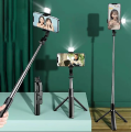 Bluetooth Selfie Stick with LED Tripod R1S Extendable Monopod Removable Mini Universal Remote 360 Adjustable Head Stand. 