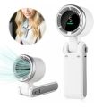 Popular Mini High-Speed Handheld Turbo Fan Smart Digital Display Wearable Personal Desk Neck Fan with Five Wind Speeds.