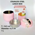 Smart Lunch Box Stainless Steel 1 Liter Miti Spring, Hot Carrier Lunch Box Stainless Steel Office 2 Layers Container With Spoon , Hotpot Lunch Box (1000 ml),Gift And Home Decoration. 