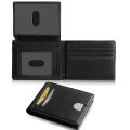 Men's genuine leather soft carbon fiber large capacity wallet for men's high-end feeling. 