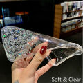 Phone case Realme Narzo 50 Back cover Full Stars Moon Starry Sky Transparent Bling Sequins Soft Back cover for Realme Narzo 50 cases. 