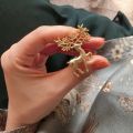 Korean Matte Elk Brooch for Men Retro Artistic Fashion Collar Pin. 
