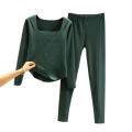Popular Bottoming Top Pants Set Double Sided Derong Soft Basic Top Pants Moisture Absorbing Traceless Basic Top Pants Set. 