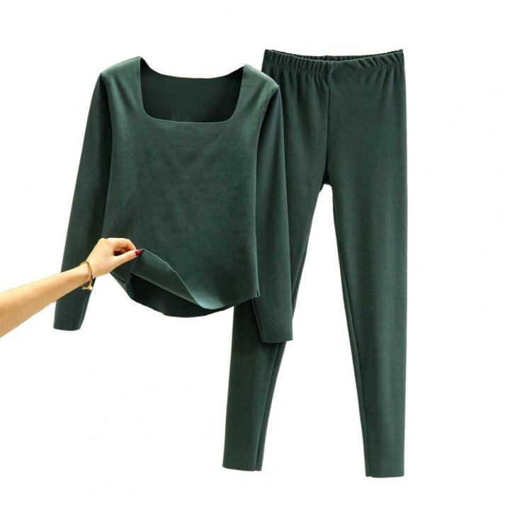 Popular Bottoming Top Pants Set Double Sided Derong Soft Basic Top Pants Moisture Absorbing Traceless Basic Top Pants Set