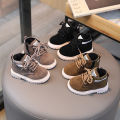 Boys' British Style Martin Boots 2024 Fall/Winter Children's Soft Sole Anti-slip Single Boots Girls Fashion and Versatile Casual Booties. 