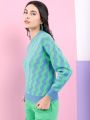 Pantoneclo Premium Women's / Girl's Round Neck Reversible Wavy Motif Sweater / Cardigan / Pullover. 