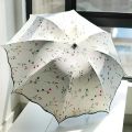 Floral ANTI-UV Foldable Umbrella Rain Women Mini Flower Umbrella For Women Windproof Ultralight Umbrellas Female YS716.