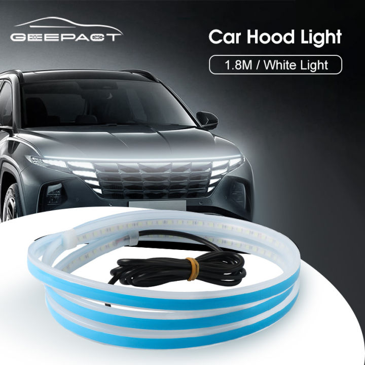 Geepact Car Hood Light Universal Car LED Strip Light Guide Lights Daytime Running Light Strip Car Waterproof Flexible Tube Decoration Lamp Atmosphere Light Car Exterior Decoration