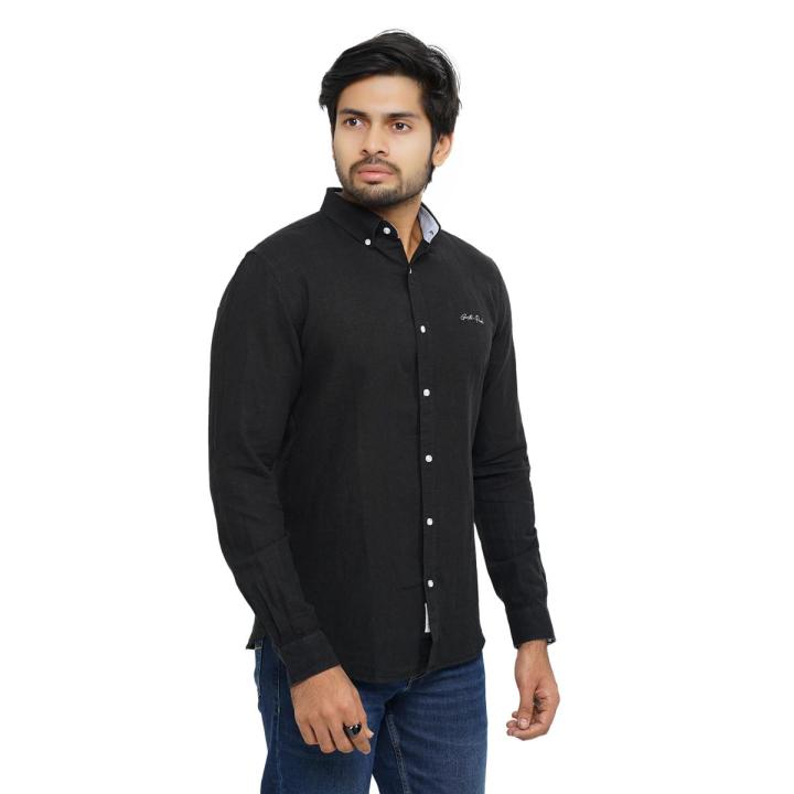 Black Solid Casual Shirt