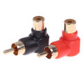 1Pair 90 Degree RCA Right Angle Connector Plug Adapters M/F Elbow Audio Adapter. 