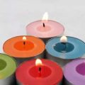 Round shaped tea light candle 10 pieces - Multicolour. 