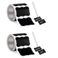Wavy Shape Chalkboard Labels ,Erasable Reusable Blackboard Stickers with 2 Liquid Chalk Pen,300 Pieces. 