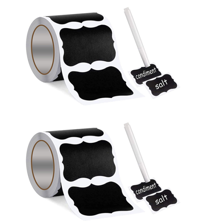 Wavy Shape Chalkboard Labels ,Erasable Reusable Blackboard Stickers with 2 Liquid Chalk Pen,300 Pieces