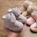 Newborn Baby Boys Girls Booties Winter House Slipper Crib Shoes for Baby Boys Girls Gray 13cm. 