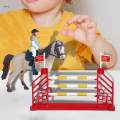 3x Equestrian Toy Set with Horse Horseman and Fence and Girls Kids. 