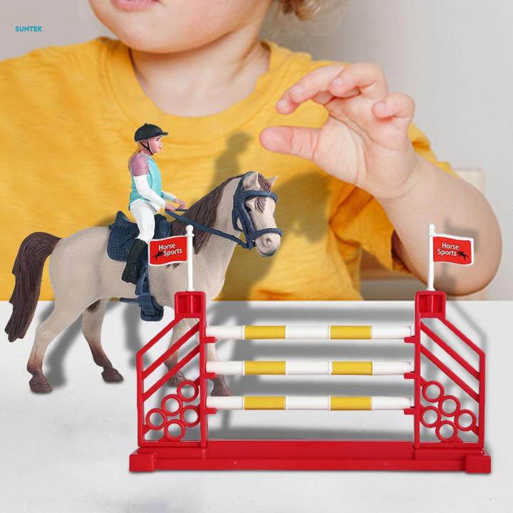 3x%20Equestrian%20Toy%20Set%20with%20Horse%20Horseman%20and%20Fence%20and%20Girls%20Kids%20-%20Image%206