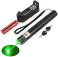 Green Laser Pointer with On/Off Lock (532 nm, Green) Party Pen Disco Light 5 Mile with Battery Indoor and Outdoor Black.