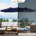 Rectangular Outdoor Umbrella With Base Included Patio Furniture Outdoor Set 15 Ft Extra Large Patio Umbrella With Solar Lights.