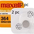 Maxell Sr621Sw / 364 1.55V Silver Oxide Button Cell Watch Battery 2Piece - Battery. 