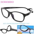 Square Kids Blue Light Glasses Fashion Silicone Flexible Optical Eyeglasses Frame Children 2023 Boy Girl Glasses With Rope UV400. 