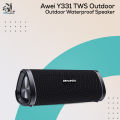 Awei Y331 TWS Outdoor Waterproof Speaker Bluetooth Wireless Stereo Super Bass Sound Support TF Card 2000mAh For Travel Party - Black.