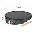 12" Electric Crepe Machine and Griddle Portable US 110V Plug Temperature 50-210 Celsius Degree Fast Heating for Fried Eggs , Sausages, BBQ. 