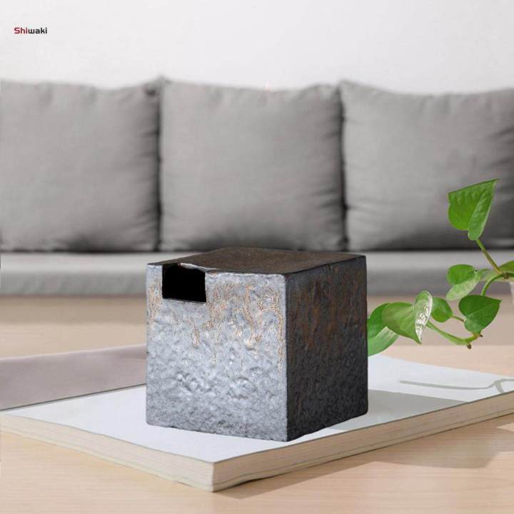 Japanese Ikebana Ceramic Vase Decorative Planters Flowerpot for Home Bedroom 8x8x8cm