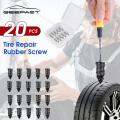 Geepact S Size 20PCS Tire Repair Rubber Screw Nail Vacuum Tyre Repair Set Tire Rubber Screws Puncture Repair Rubber Screw Nails Kit with Screwdriver for Motorcycles Cars Trucks Tubeless Tyre. 