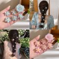 5-10 PCS Japanese Sweet Cherry Blossom Hair Clip Princess Hair Knitting Headwear Lovely Flower Hairpin. 