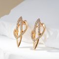 JULYDREAM Full Zircon Personality English Lock Women Pendant Earrings 585 Gold Color Sparkling Dangle Jewelry Wedding Matching.