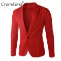 Chamsgedn Classic Men's Business Suits Red Blazer Solid New Male Slim Fit Blazers Jacket Set Men Wedding Banquet Suit Casual. 