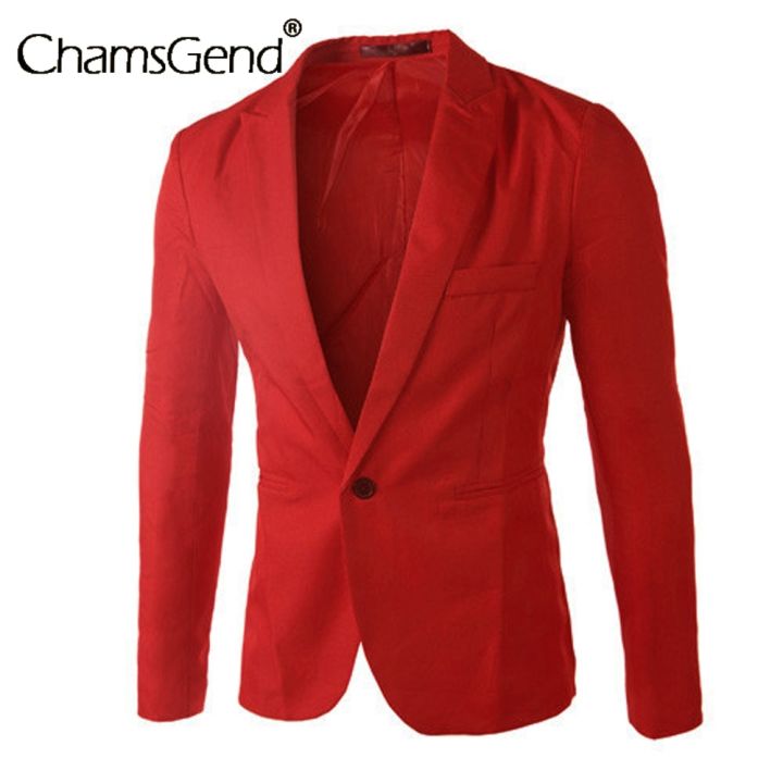 Chamsgedn Classic Men's Business Suits Red Blazer Solid New Male Slim Fit Blazers Jacket Set Men Wedding Banquet Suit Casual
