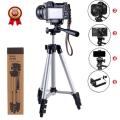 Tripod 3110 Smart Aluminium Adjustable Portable and Foldable Lightweight Tripod Stand Clip and Camera Holder.