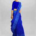 Blue Silk Jamdani Saree for Women -Japani Silk Saree. 