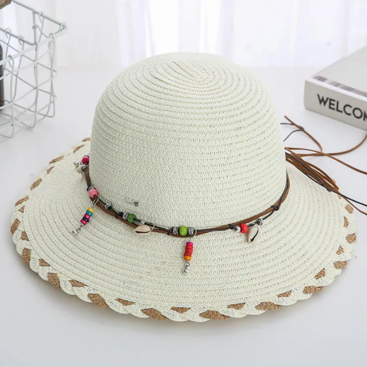 Floral%20Straw%20Hat%20UV%20Protection%20Lightweight%20Wide%20Brim%20Women's%20Sun%20Hat%20Natural%20Straw%20Foldable%20Beach%20Hat%20for%20Beachwear%20Sun%20Protection%20Vacation%20Accessory%20Outdoor%20Activities%20Fashionable%20Headwear%20-%20Image%202