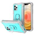 (New)PC + Rubber 3-layers Shockproof Protective Case with Rotating Holder For iPhone 12 Mini.