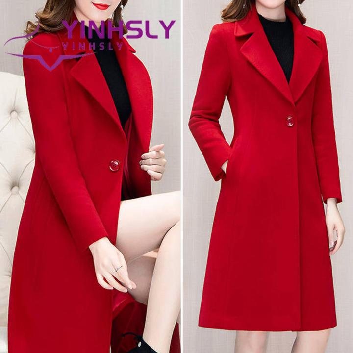Ladies%20Coat%20Long%20Sleeve%20Slim%20Fit%20Single%20Button%20Woolen%20Coat%20-%20Image%206