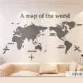 World Map Wall 3D Acrylic Wall Stickers Three-dimensional Mirror Stickers Bedroom Office Background Wall Decoration Stickers.