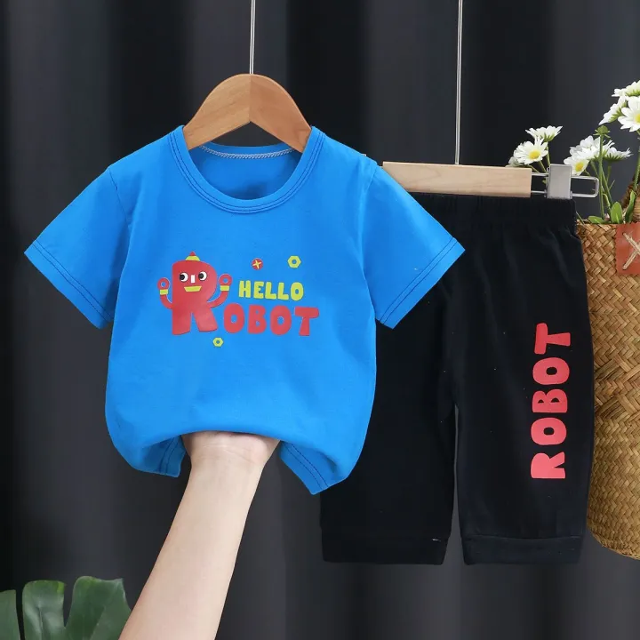 Children's%20Summer%20Clothes%20Girls'%20Suit2022New%20Boys'%20Cotton%20Short-Sleeved%20BabytKids%20Shorts%20Children's%20Clothing%20-%20Image%202