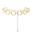 Fashion Womens Full Circle Metal Wide Chain Belt Waist Dress Adjusted Waistband MJD. 